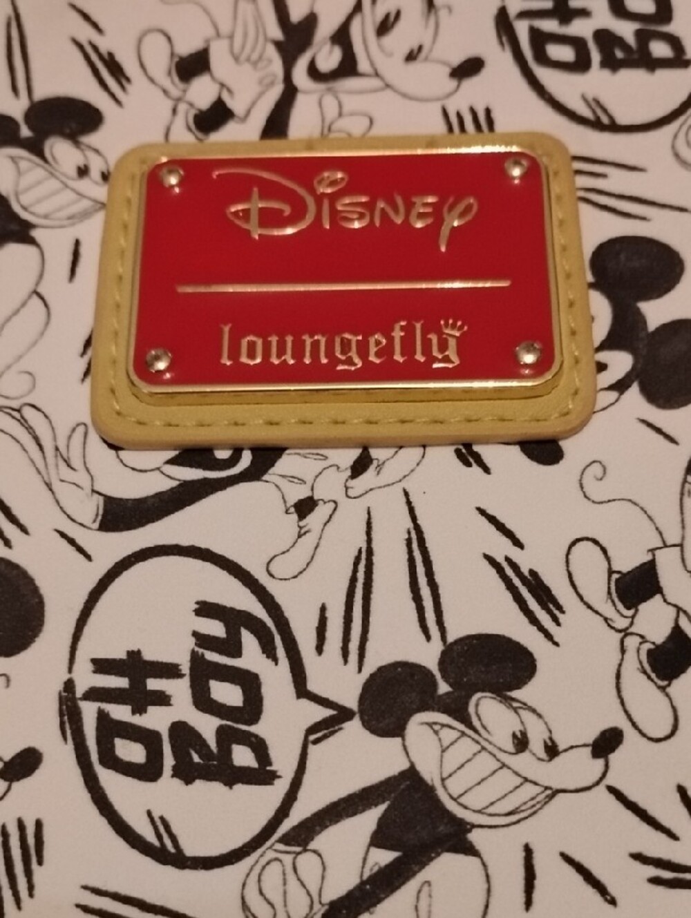 Disney Loungefly Black, Red & White Mickey "Oh Boy!" Print Mini Backpack GUC - Picture 2 of 10